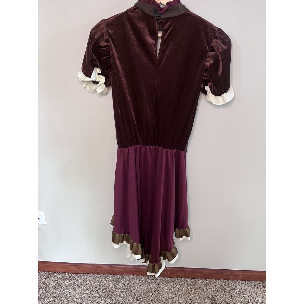 Spirit Halloween Steampunk Saloon Girl Costume Dress Burgundy Brown Medium 8-10 - Picture 2 of 6